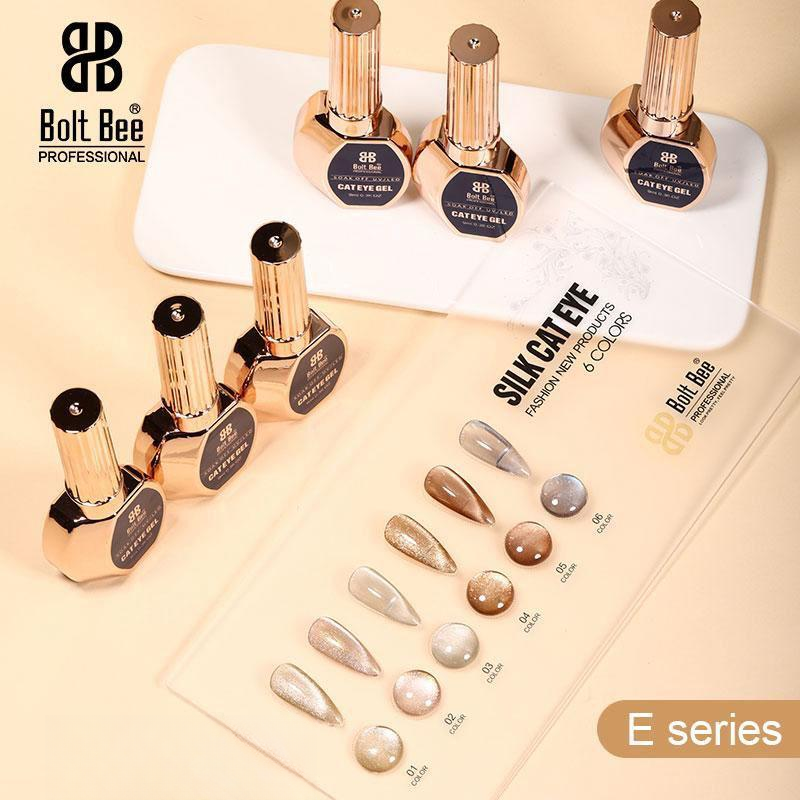 Bolt Bee Silk Cat Eye Gel Set (E Series, 6 Colors) | Magnetic Nail Gel