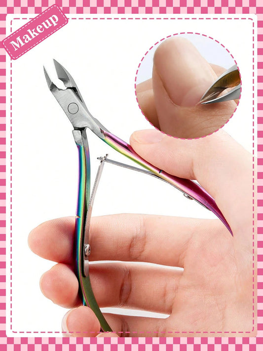 NP165 Professional Iridescent Rainbow Cuticle Nippers - High-Precision Stainless Steel Nipper for Manicure and Pedicure