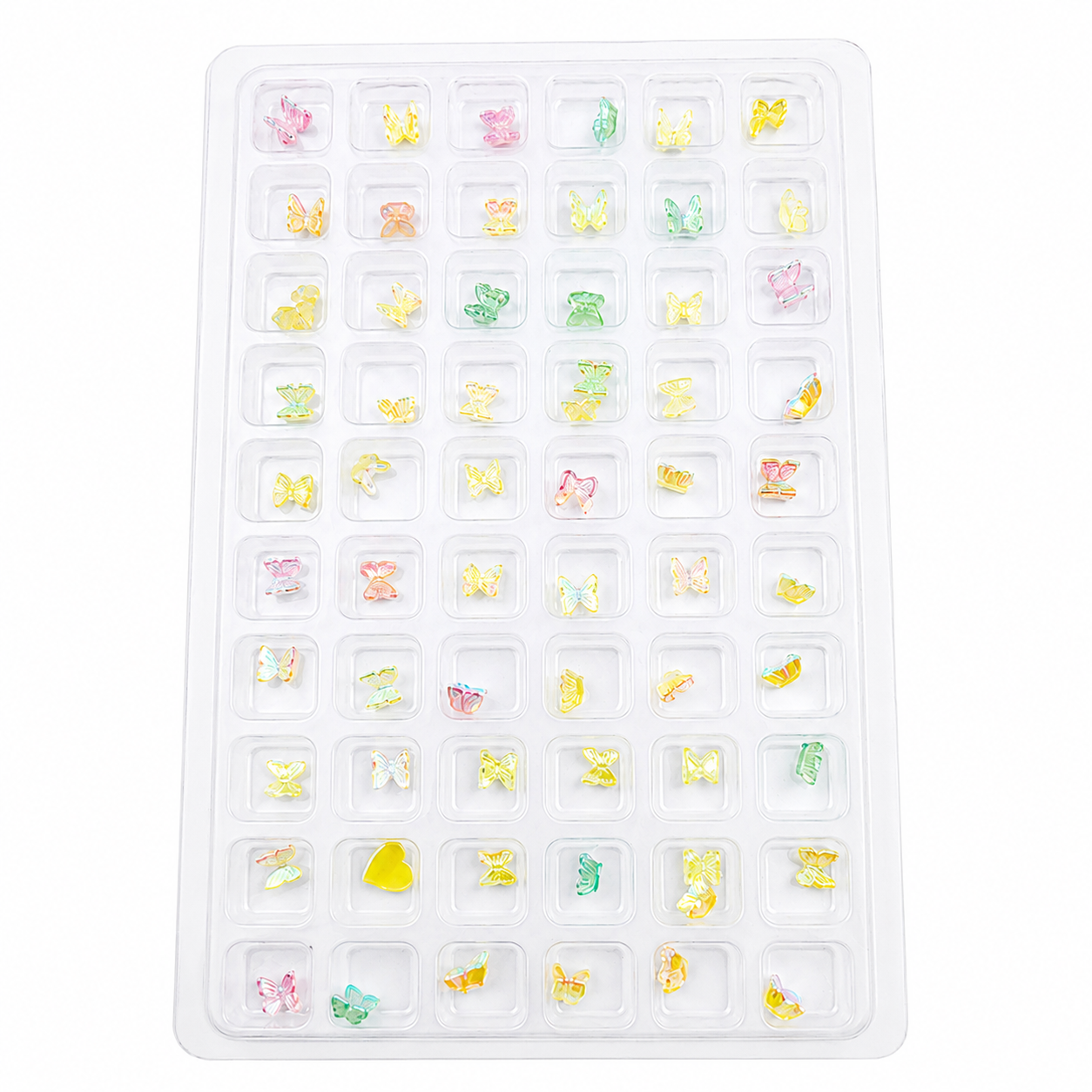 GV1083 3D Aurora Butterfly Nail Charms Set – Iridescent AB Resin Nail Art Decorations for Acrylic, Gel & DIY Manicure (60 Pcs Assorted Designs)