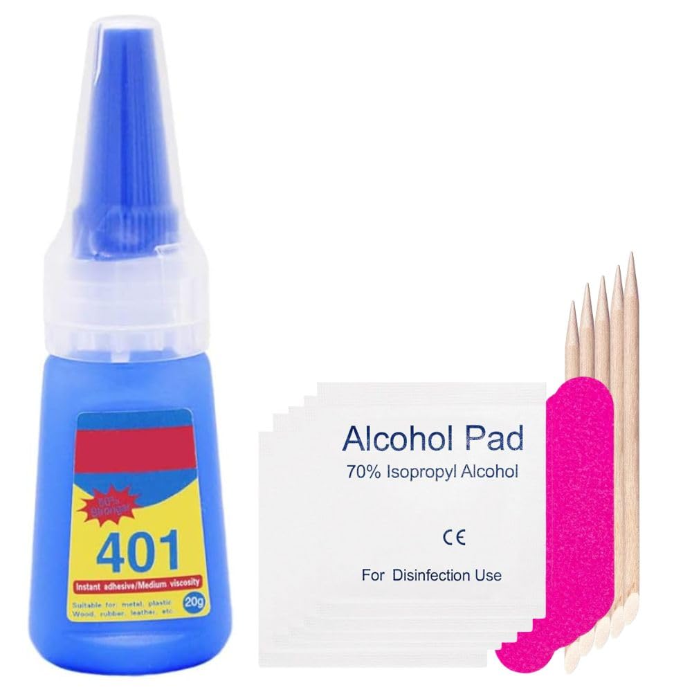 Thr3e Strokes 401 Nail Glue – Strong, Quick-Dry Adhesive 20g Kit