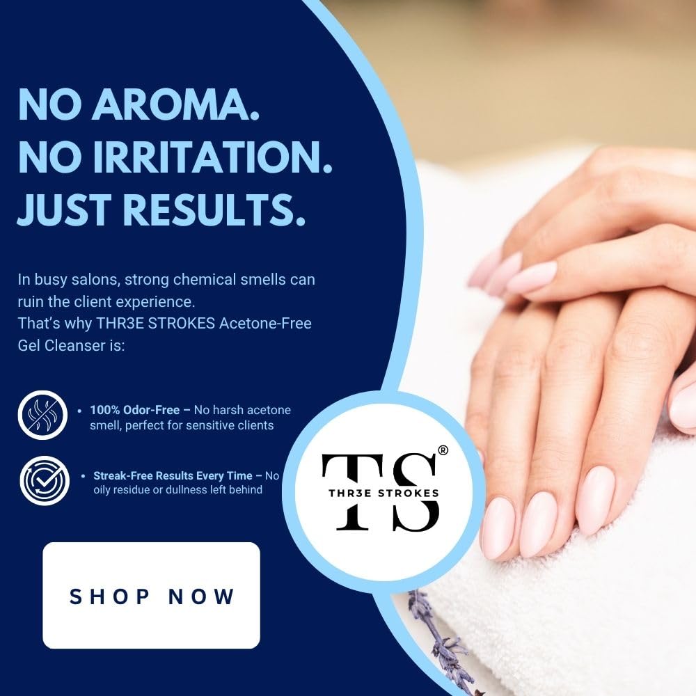 NP293 THR3E STROKES Nail Polish Remover, 500ml | Nourishes nail | Acetone free | Infused with Vitamin B-5 | Gentle Nail Paint Remover