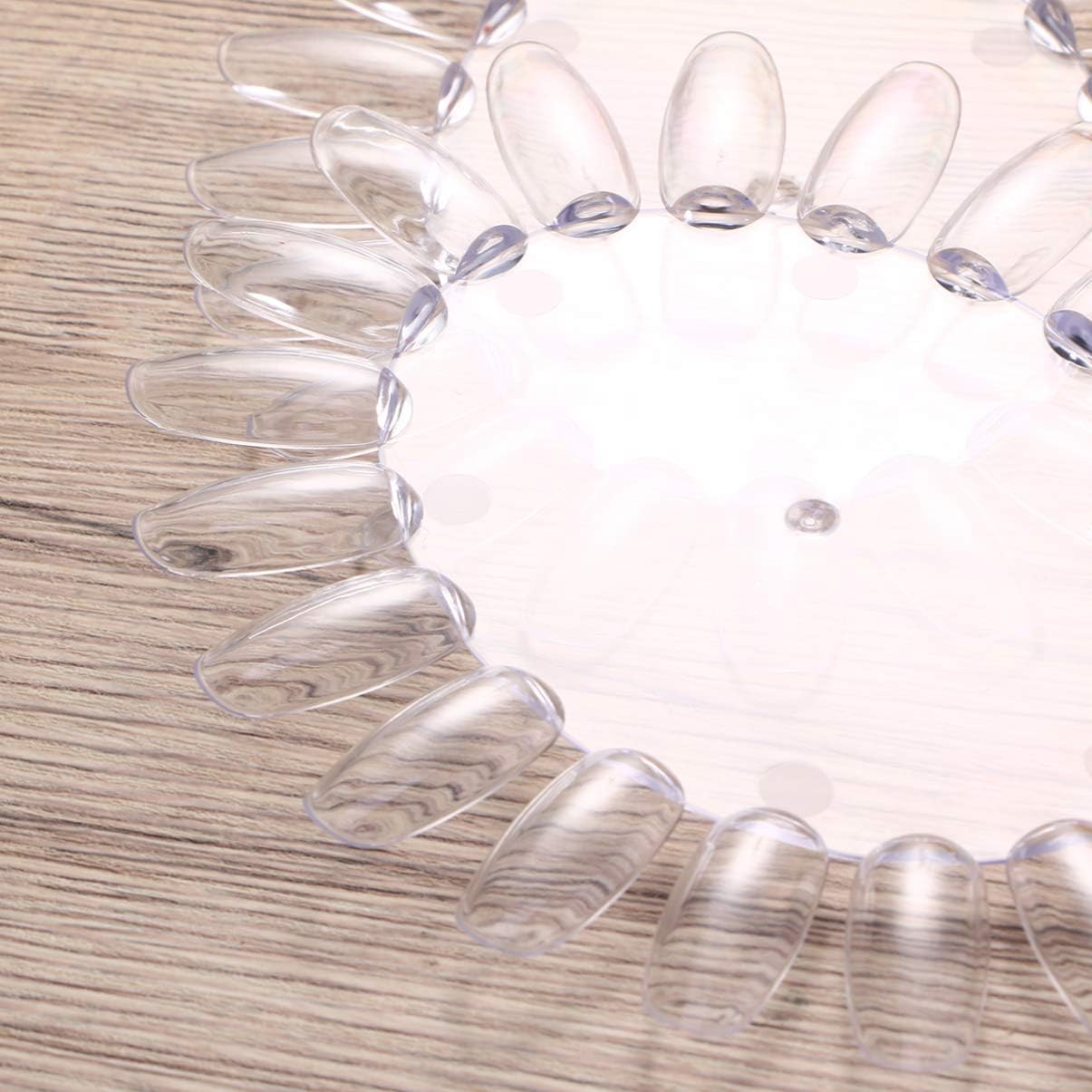 GV121 THR3E STROKES Acrylic Clear Round Nail Art Tips Display Practice Wheel Display Chart Nail Diy Tool for Kids Girls Boys Home Salon Use 10pcs