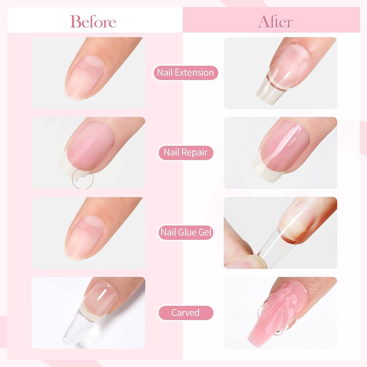 GV46 THR3E STROKES Solid Builder Nail Gel,15ML 4 in 1 Nail Extension Gel UV Nail Glue for Acrylic Nails Rhinestones Gel 3D Nail Sculpture Gel 3D Molding Hard Gel for Nails UV/LED Nail Lamp Required (CLEAR) (UV/LED LAMP REQUIRED)