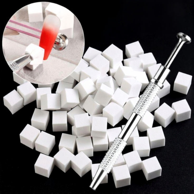 100 Pcs Lint-Free Nail Prep Wipes & Rhinestone Pick-Up Tool Set