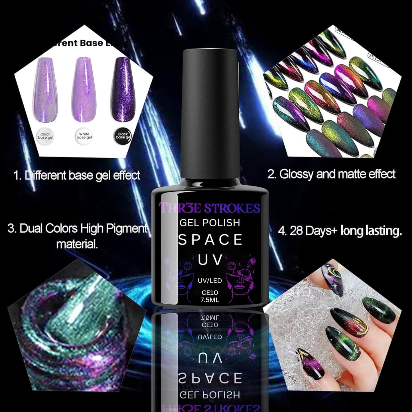 THR3E STROKES 9D Cat Eye Gel Polish – CE10 Magnetic 7.5ml