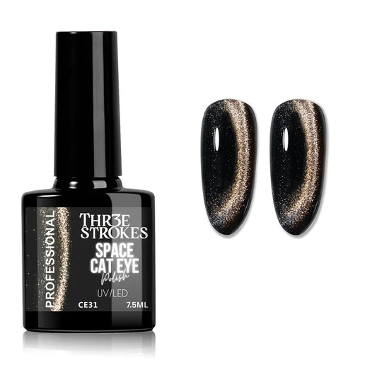 GV1142 THR3E STROKES 9D Glitter Cat Eye Gel Magnetic Nail Polish Art Manicure DIY at Home Soak Off UV Gel 7.5ML (CE31, 7.5ML)