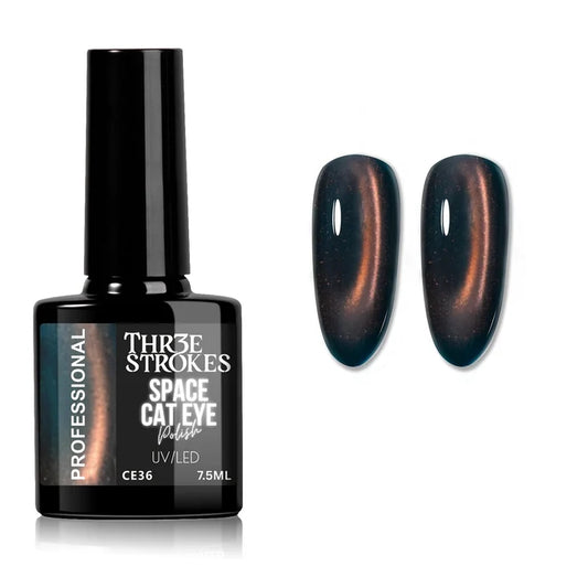 GV1147 THR3E STROKES 9D Glitter Cat Eye Gel Magnetic Nail Polish Art Manicure DIY at Home Soak Off UV Gel 7.5ML (CE36, 7.5ML)