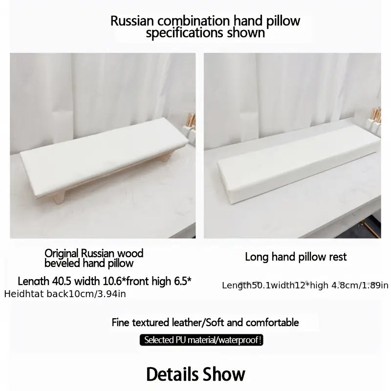 GV760 2pcs Manicure Hand & Arm Support Set – Log Bevel Hand Rest for Nail Table