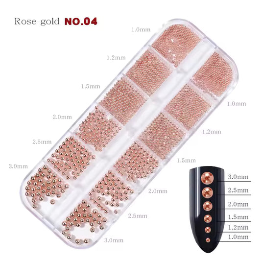 NP346 Colors Option Nail Art Micro Beads Set – Professional Caviar Beads for 3D Textures & Intricate Nail Art Decoration