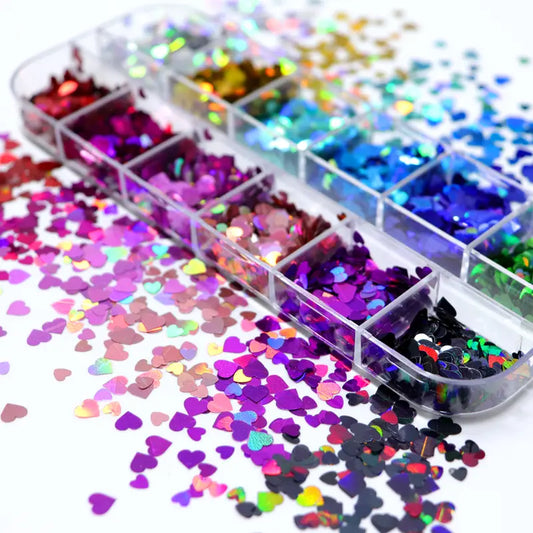 GV737 Nail Art Charms – Star, Square & Heart Patterns | Manicure Decoration Accessories for Women | DIY Crafts & Salon Nail Supplies