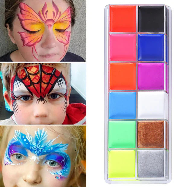 GV954 Vayve Face & Body Paint Kit – 12 Vibrant Colors for Makeup & Art