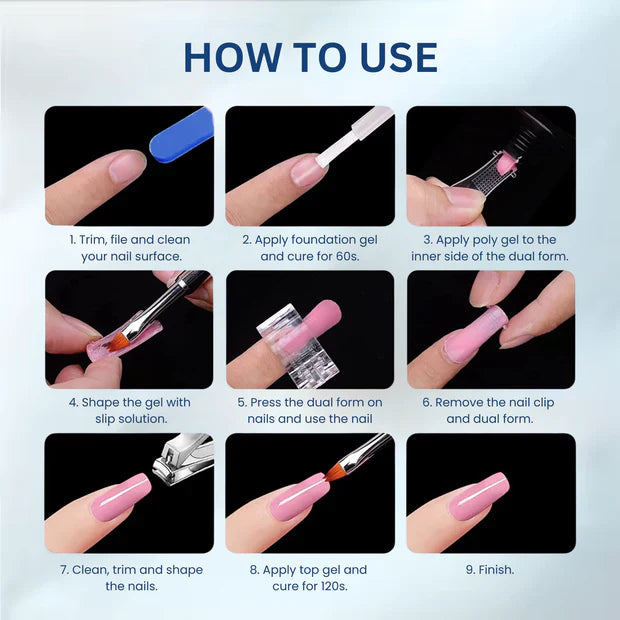 GV956 Vayve Nail Form Tips Kit – Dual Nail Forms, Nail File & Nail Tool