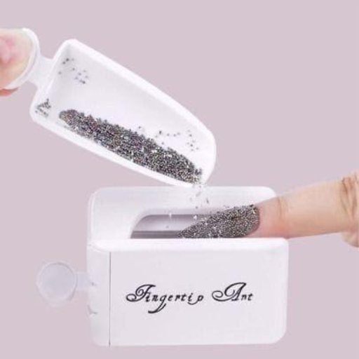 NP186 Fingertip Art Portable Nail Glitter Collector Box - Powder Recycling Tray with Scoop - Mess-Free Dipping System