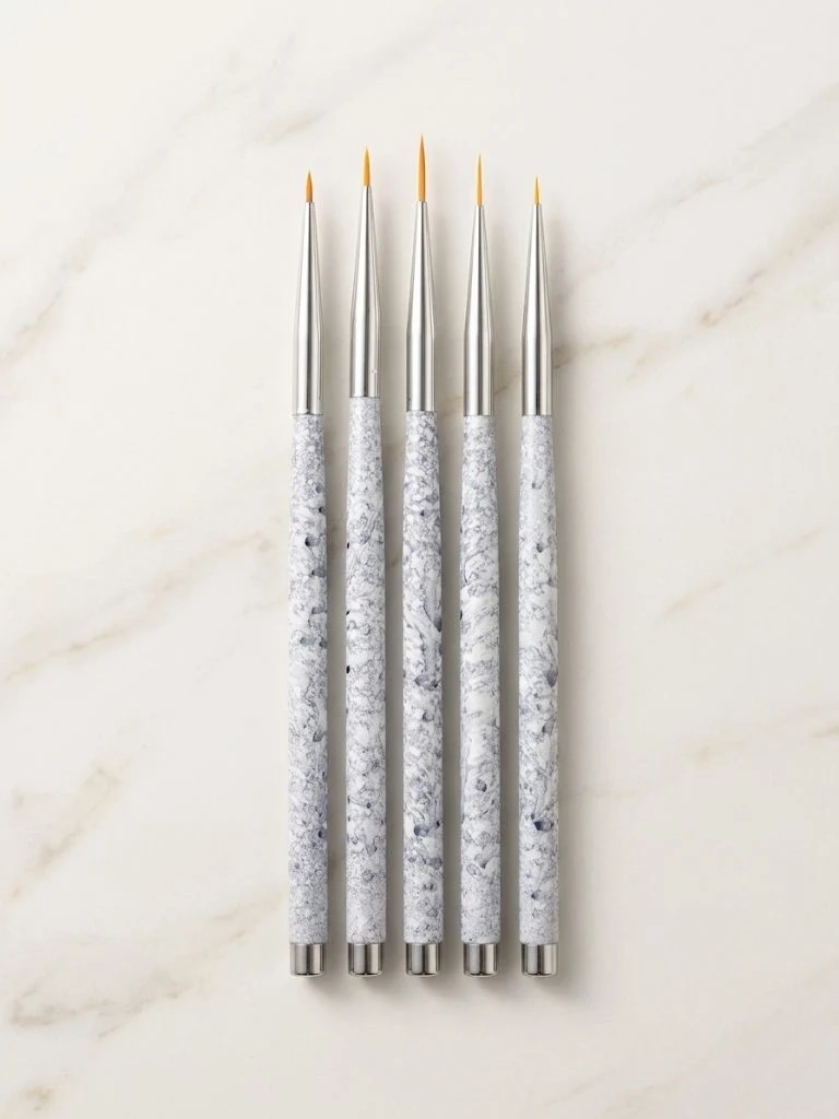 GV1037 5 PCS Nail Art Brush Set – Professional Nail Design Brushes Kit Color may Vary