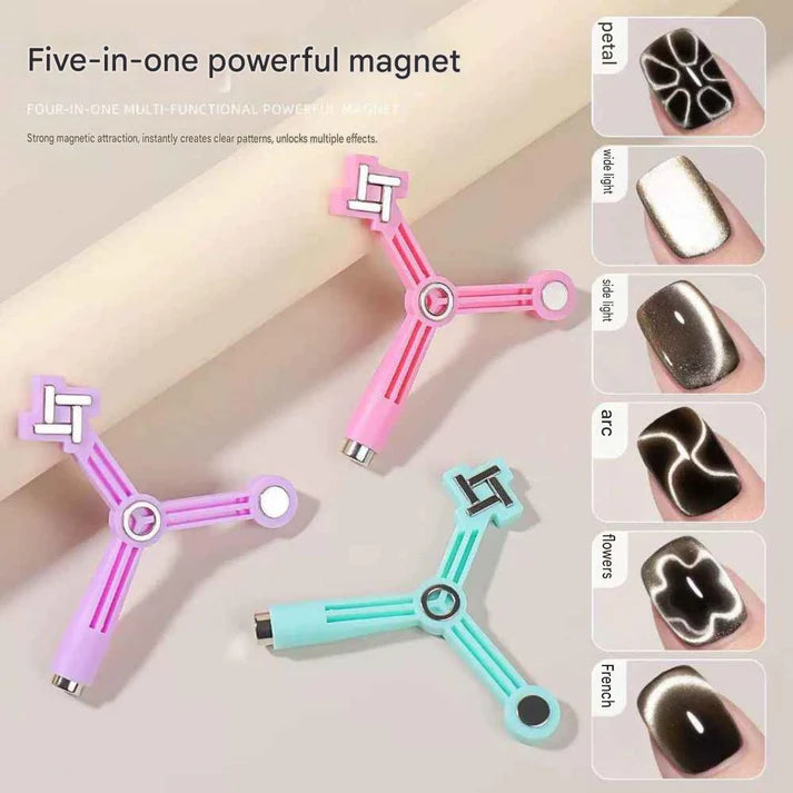 GV1123 4-in-1 Cat Eye Magnet Pen for Magnetic Gel Polish – Multi-Function Nail Art Magnet Tool for 3D, French, Flower & Galaxy Effects