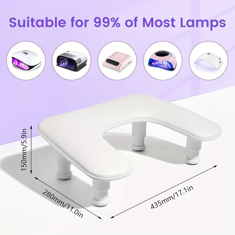 GV901 Adjustable Nail Art Arm Rest Pillow – Professional PU Leather Manicure Hand Rest Cushion with Height & Tilt Design