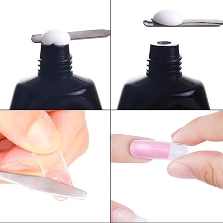 GV580 INOG Poly Gel Nail Extension Kit for UV Gel Nail Art Nail Extension Set (1 Polygel Tube, 100 Clear Nails + 1 Dual Ended Spatula + Nail Art Brush & Poly Nail Clips) (WHITE)
