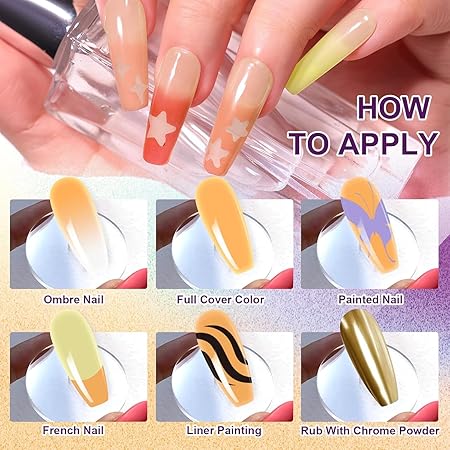 GV744 THR3E STROKES Solid Cream GelPolish Set, 9 Colors Pudding Gel Nail Polish Palette with Nail Brush, Nude Pink Orange Red Solid Gel Polish Nail Art Kit Soak Off Portable Gift for Girls/Friend DIY Home (C)