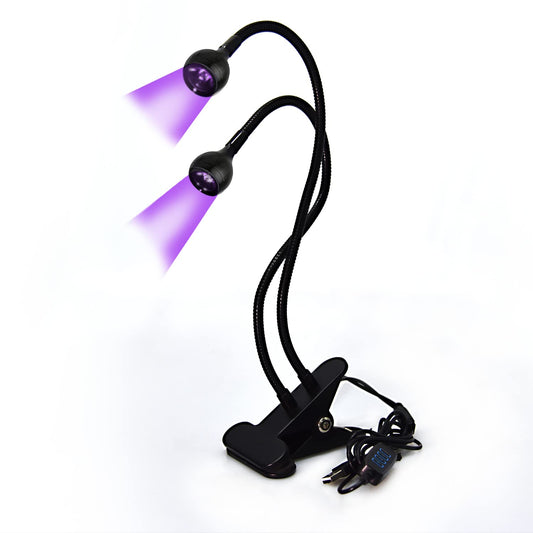 GV942 Dual Head UV LED Nail Lamp Clip – Flexible Gel Nail Curing Light for Nail Art & Gel Polish (USB Powered)