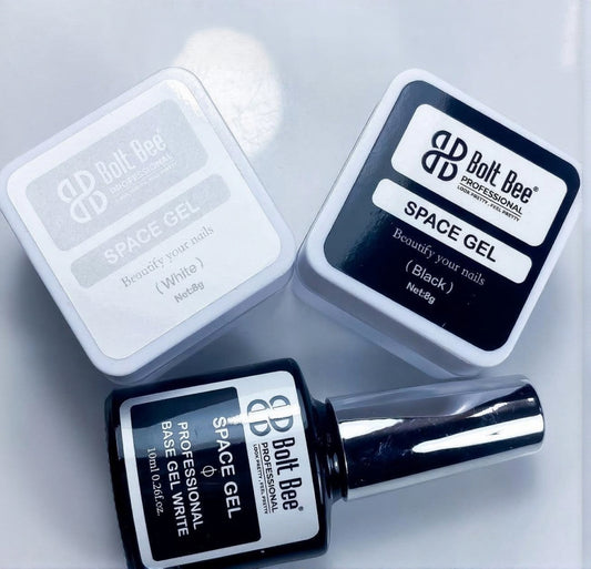 Bolt Bee Space Gel Kit | White, Black & Base Gel for Art & Extensions