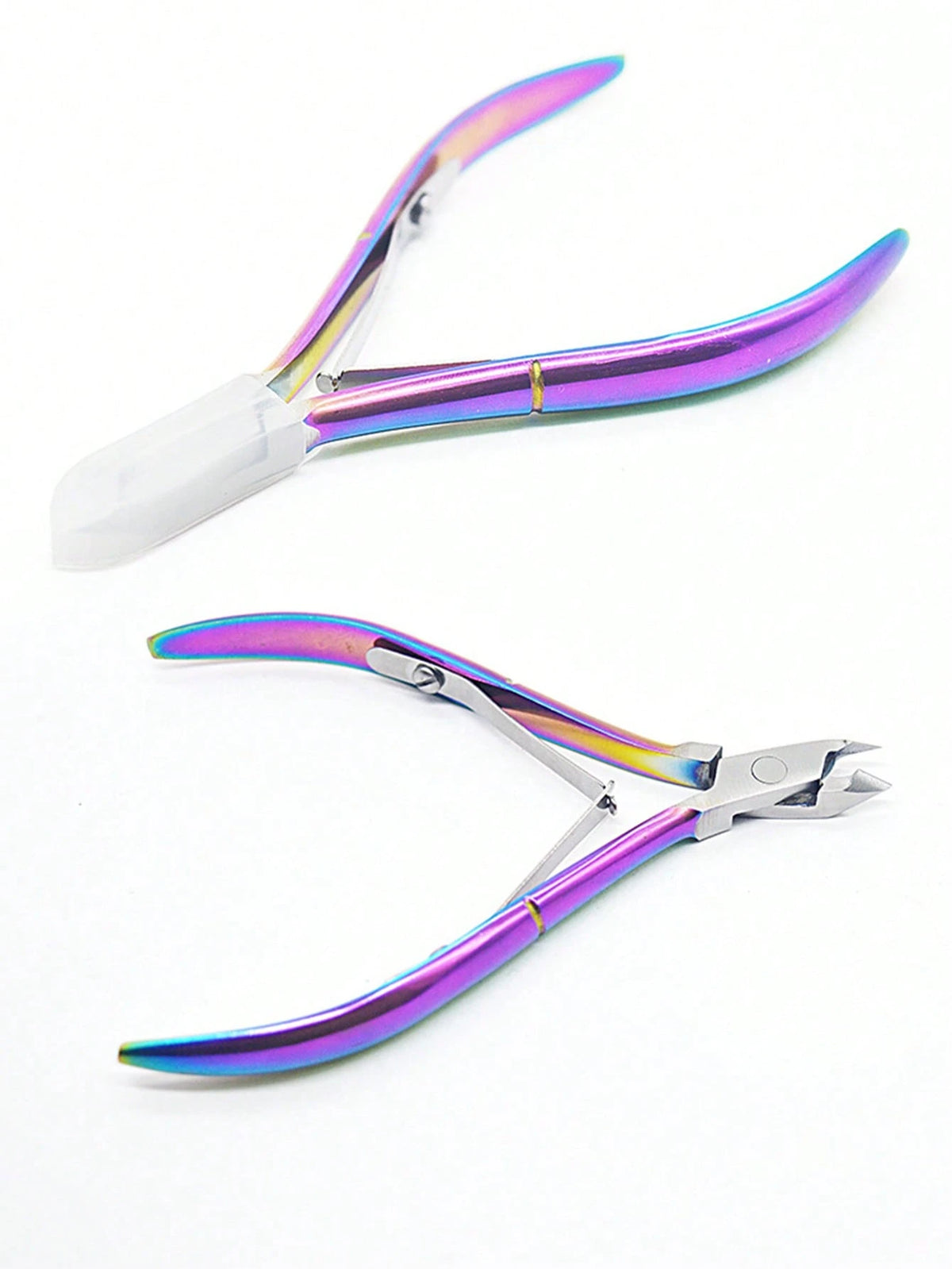 NP165 Professional Iridescent Rainbow Cuticle Nippers - High-Precision Stainless Steel Nipper for Manicure and Pedicure