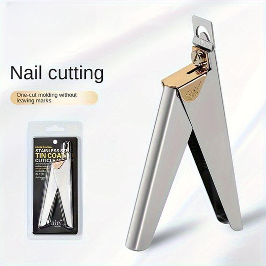 Professional Stainless Steel Tip Cutter | One-Cut False Nail Trimmer