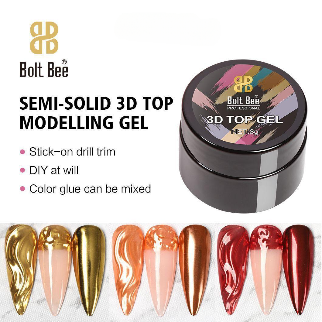 Bolt Bee 3D Top Modelling Gel (8g) | Semi-Solid Sculpting Gel for Nails