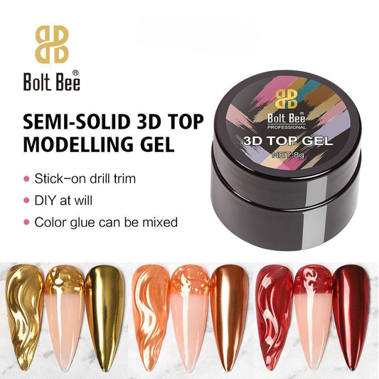 Bolt Bee 3D Top Modelling Gel (8g) | Semi-Solid Sculpting Gel for Nails