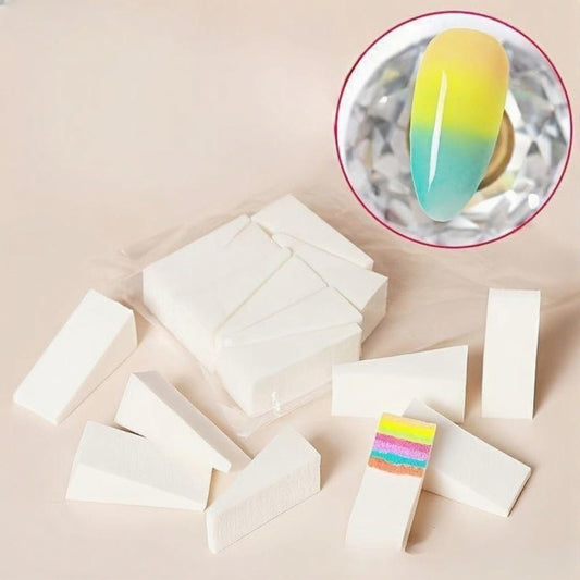 10 Pcs White Disposable Wedge Sponges – Makeup & Nail Art Blenders
