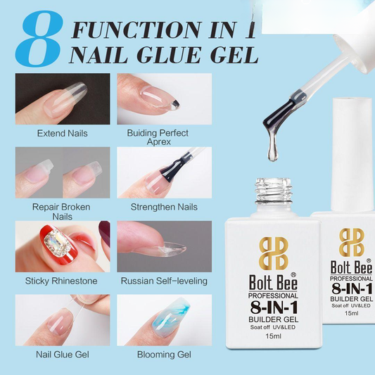 Bolt Bee 8-in-1 Builder Gel (15ml) | UV/LED Soak-Off Multifunction Gel