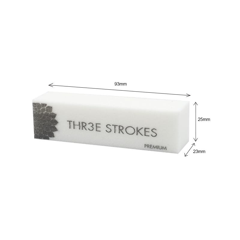 GV91 THR3E STROKES Nail Buffer Block,120Grit 4pcs Sponge Nail Files for Natural Nails Professional Washable White Buffer Polisher Sanding Buffer for Acrylic Nails Manicure Tools for Salon Beginner