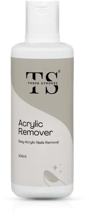 NP59 THR3E STROKES Acrylic Remover Kit, 100ml Gel Nail Polish Remover with Nail scrapper, 100pcs Foil nail Wrap, Quick & Easy Polish Remover In few Minutes Don't Hurt Your Nails