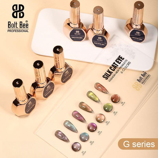 Bolt Bee Silk Cat Eye Gel Set (C Series, 6 Colors, 15ml) | Magnetic
