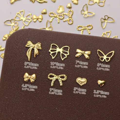 Luxury 3D Bowknot & Heart Nail Art Charms – Celebrity Trendy