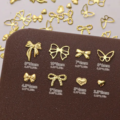 Luxury 3D Bowknot & Heart Nail Art Charms – Celebrity Trendy