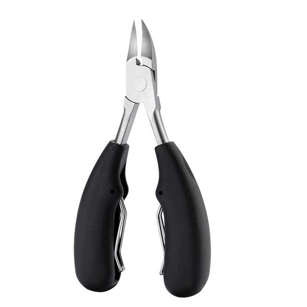 GV179 THR3E STROKES Toe Nail Clipper for Ingrown or Thick Toenails, Heavy Duty Toenail Trimmer Pedicure Tool with Long Handle and Soft Grip for Seniors (Color May Vary)