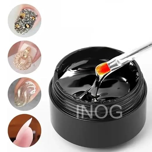 NP03 QUEENFINGER Nail Art Super Sticky Rhinestone UV Gel Adhesive Diamond Gem Builder Manicure NailArt Decoration Clear UV Gel for NailRhinestones/Nail Jewelry/NailDiamonds, 8ml