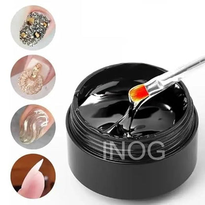 NP03 QUEENFINGER Nail Art Super Sticky Rhinestone UV Gel Adhesive Diamond Gem Builder Manicure NailArt Decoration Clear UV Gel for NailRhinestones/Nail Jewelry/NailDiamonds, 8ml