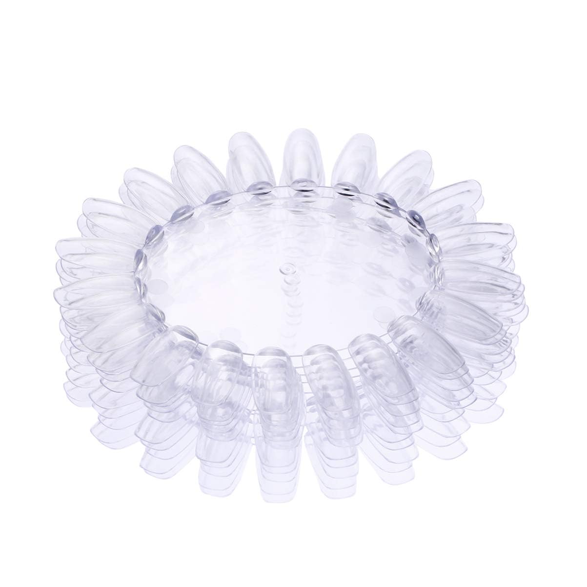 GV121 THR3E STROKES Acrylic Clear Round Nail Art Tips Display Practice Wheel Display Chart Nail Diy Tool for Kids Girls Boys Home Salon Use 10pcs