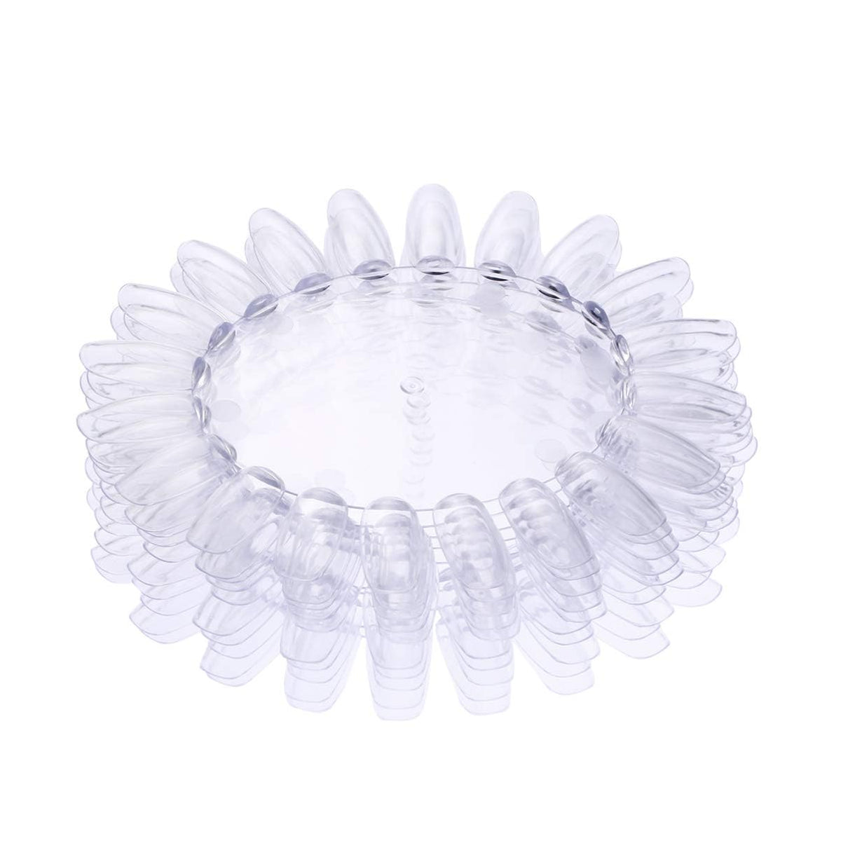 GV121 THR3E STROKES Acrylic Clear Round Nail Art Tips Display Practice Wheel Display Chart Nail Diy Tool for Kids Girls Boys Home Salon Use 10pcs