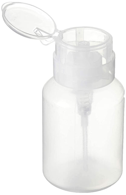 GV20 THR3E STROKES Nail Polish Remover Bottle, Push Down Pump Acetone Dispenser, Empty Makeup Acetone Containers (Pack of 1, Clear) MIX COLOUR MULTICOLOR