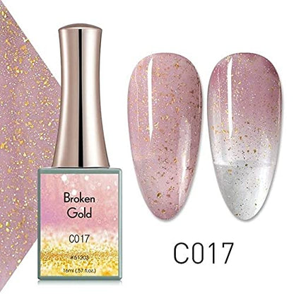 NP68 THR3E STROKES SET OF 6. CANNI 16ml Broken Gold Series Nail Gel Polish: C013-C018