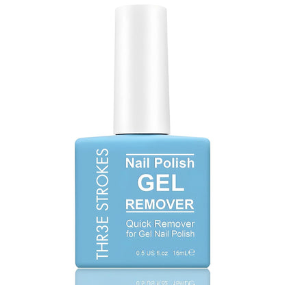 NP46 THR3E STROKES Gel Nail Polish Remover: Professional, Natural, 15ml, 5g, Quickly & Easily Removes Gel Polish in 3-5 Minutes, No Soaking or Wrapping, Nail Polish Remover