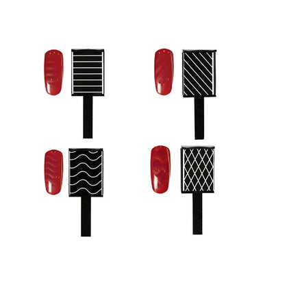 GV119 THR3E STROKES 12pcs Nail Magnet Tool Set Cat Eye Magnet for Nails Gradient Nail Design Magnetic Gel Nail Polish Pen Double Ended Magnet Sticks Nail Art Tools for DIY Salon (SET OF 12)