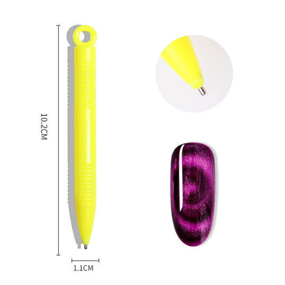 GV119 THR3E STROKES 12pcs Nail Magnet Tool Set Cat Eye Magnet for Nails Gradient Nail Design Magnetic Gel Nail Polish Pen Double Ended Magnet Sticks Nail Art Tools for DIY Salon (SET OF 12)