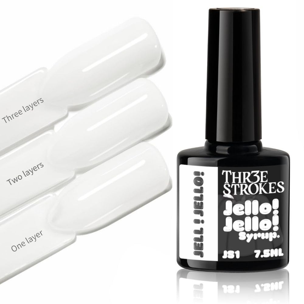 GV1181 THR3E STROKES Jello Jello Syrup Jelly Gel Nail Polish, 7.5ml, UV/LED Soak Off Gel, 28 Day Wear, Translucent Color Gel for Nail Art, 18 Shades