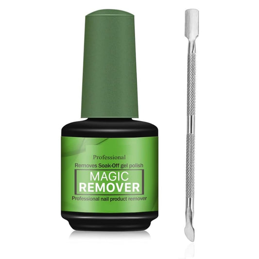 NP69 THR3E STROKES Gel Nail Polish Remover, Natural, Cream, Remover, 15 gram, Clear, with Cuticle Pusher and Nail Polish Scraper