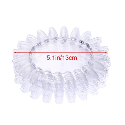 GV121 THR3E STROKES Acrylic Clear Round Nail Art Tips Display Practice Wheel Display Chart Nail Diy Tool for Kids Girls Boys Home Salon Use 10pcs