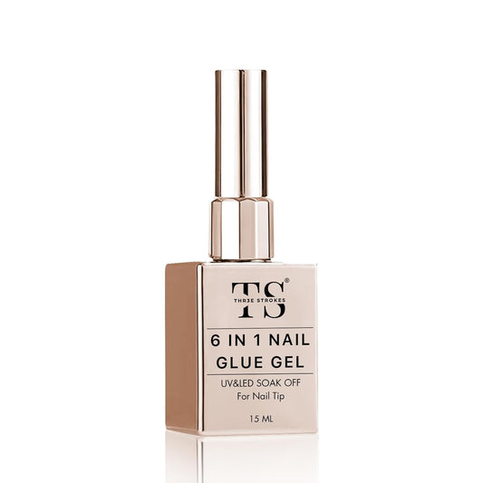 THR3E STROKES 6-in-1 UV Gel Nail Glue | Strong Adhesive for Nail Tips