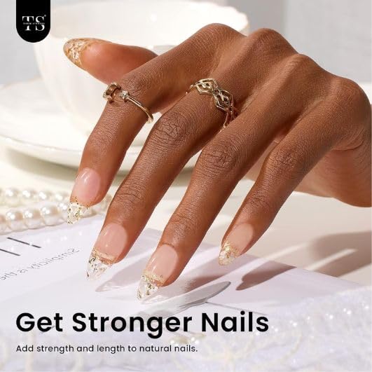 NP60 THR3E STROKES Low-Heat Builder Gel for Nails, 30ml Self-Leveling Nail Strengthener, Soak Off Long Lasting Hard UV Gel